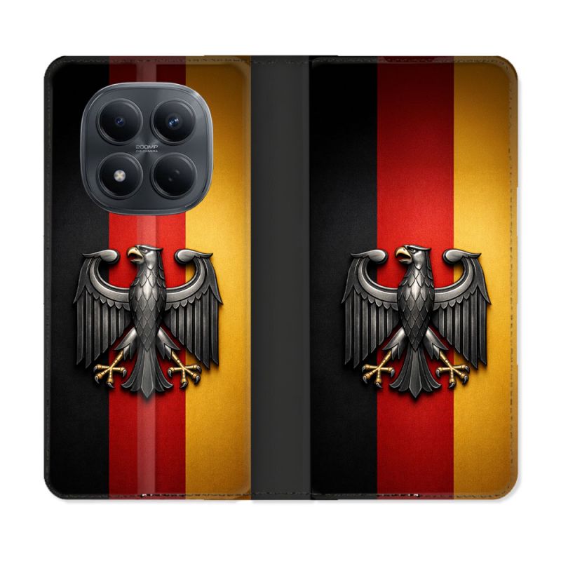 Housse Cuir Portefeuille Pour Xiaomi Redmi Note 15 Pro 4G Voyage Drapeau Allemagne