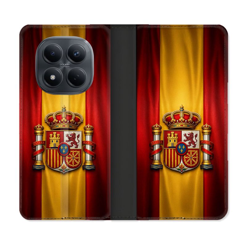 Housse Cuir Portefeuille Pour Xiaomi Redmi Note 15 Pro 4G Voyage Drapeau Espagne