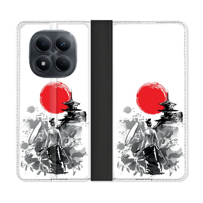 Housse Cuir Portefeuille Pour Xiaomi Redmi Note 15 Pro 4G Voyage Japon Femme