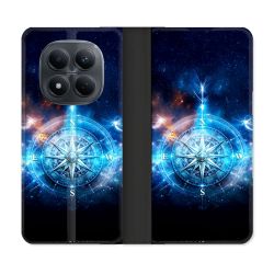 Housse Cuir Portefeuille Pour Xiaomi Redmi Note 15 Pro 4G Voyage Rose des Vents Stellaire