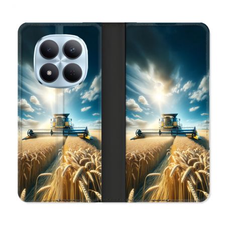 Housse Cuir Portefeuille Pour Xiaomi Redmi Note 15 Pro 5G Agriculture Moissonneuse Blé
