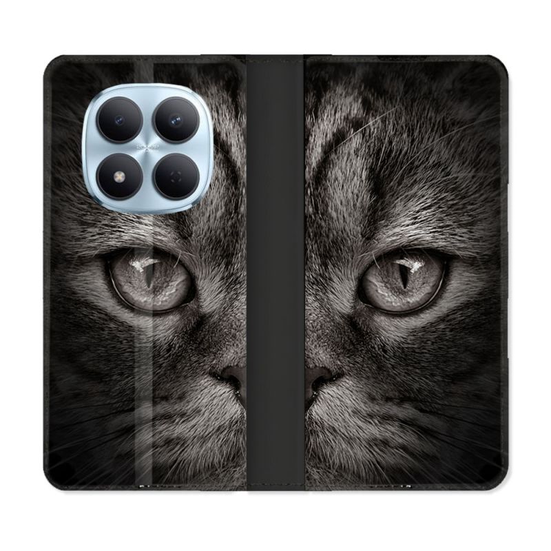 Housse Cuir Portefeuille Pour Xiaomi Redmi Note 15 Pro 5G Animal Chat Gris