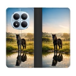 Housse Cuir Portefeuille Pour Xiaomi Redmi Note 15 Pro 5G Animal Cheval Reflet