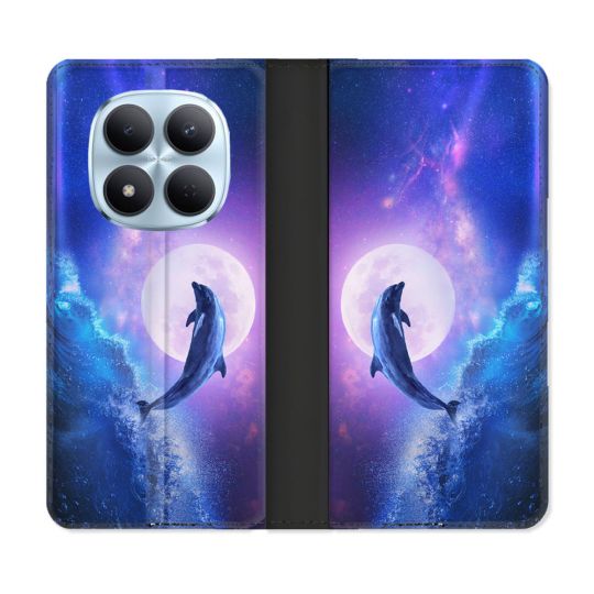 Housse Cuir Portefeuille Pour Xiaomi Redmi Note 15 Pro 5G Animal Dauphin Vague