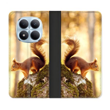 Housse Cuir Portefeuille Pour Xiaomi Redmi Note 15 Pro 5G Animal Ecureuil Bois