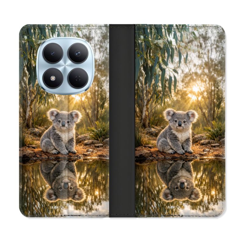 Housse Cuir Portefeuille Pour Xiaomi Redmi Note 15 Pro 5G Animal Koala Reflet