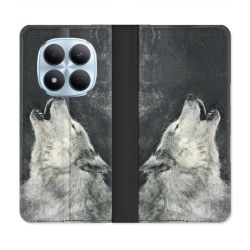 Housse Cuir Portefeuille Pour Xiaomi Redmi Note 15 Pro 5G Animal Loup Hurlement