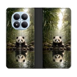 Housse Cuir Portefeuille Pour Xiaomi Redmi Note 15 Pro 5G Animal Panda Reflet