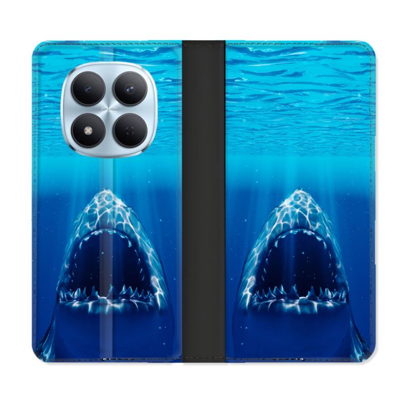 Housse Cuir Portefeuille Pour Xiaomi Redmi Note 15 Pro 5G Animal Requin Dent
