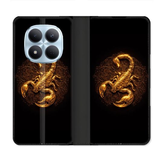 Housse Cuir Portefeuille Pour Xiaomi Redmi Note 15 Pro 5G Animal Scorpion Fresque 2026