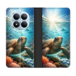 Housse Cuir Portefeuille Pour Xiaomi Redmi Note 15 Pro 5G Animal Tortue Marine