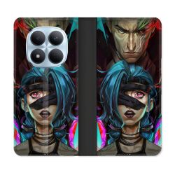 Housse Cuir Portefeuille Pour Xiaomi Redmi Note 15 Pro 5G Arcane Jinx Bleu