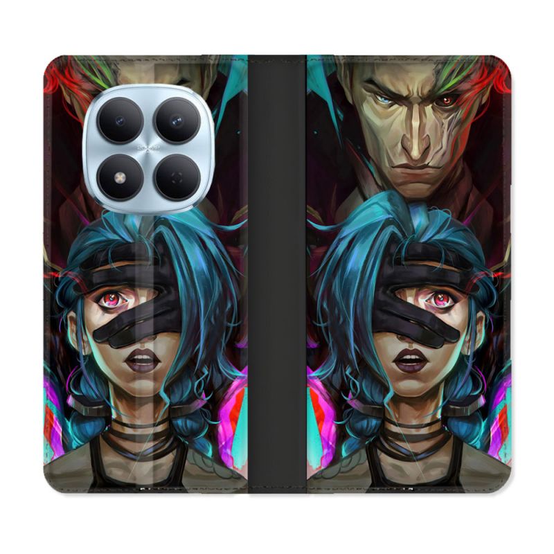 Housse Cuir Portefeuille Pour Xiaomi Redmi Note 15 Pro 5G Arcane Jinx Bleu