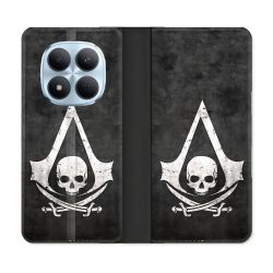 Housse Cuir Portefeuille Pour Xiaomi Redmi Note 15 Pro 5G Assassin Creed Tete Mort