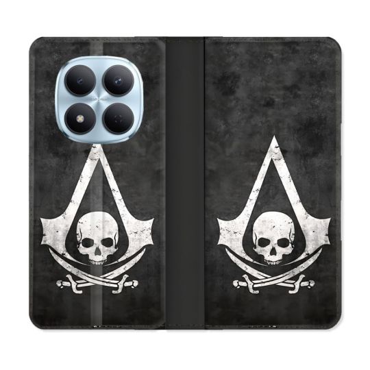Housse Cuir Portefeuille Pour Xiaomi Redmi Note 15 Pro 5G Assassin Creed Tete Mort
