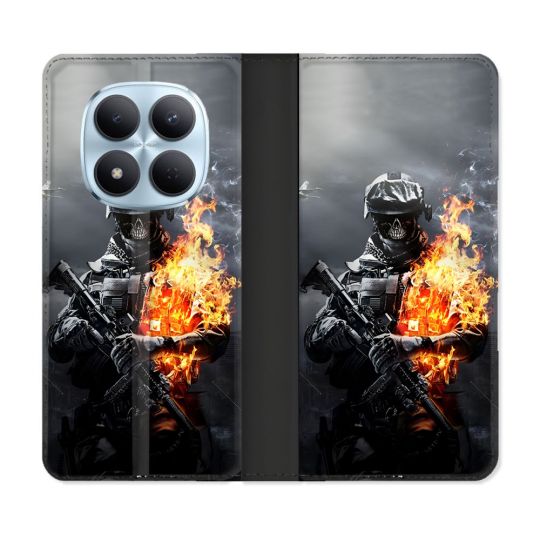 Housse Cuir Portefeuille Pour Xiaomi Redmi Note 15 Pro 5G Call Of Duty Squelette