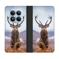 Housse Cuir Portefeuille Pour Xiaomi Redmi Note 15 Pro 5G Chasse Chevreuil Montagne