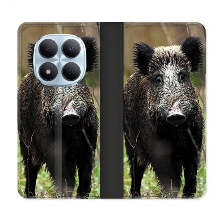 Housse Cuir Portefeuille Pour Xiaomi Redmi Note 15 Pro 5G Chasse Sanglier bois