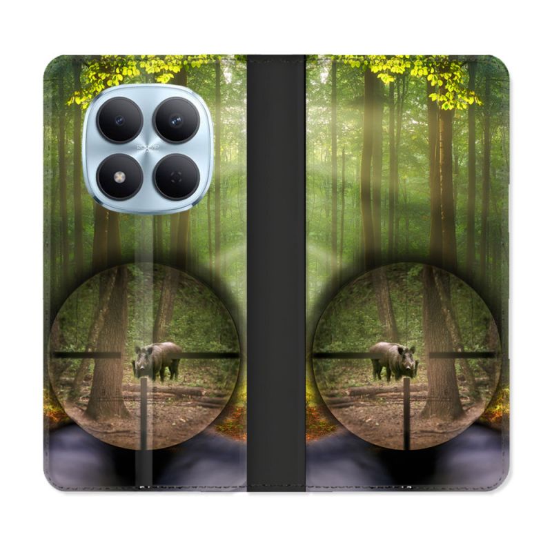 Housse Cuir Portefeuille Pour Xiaomi Redmi Note 15 Pro 5G Chasse Sanglier Viseur