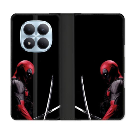 Housse Cuir Portefeuille Pour Xiaomi Redmi Note 15 Pro 5G Deadpool Epee