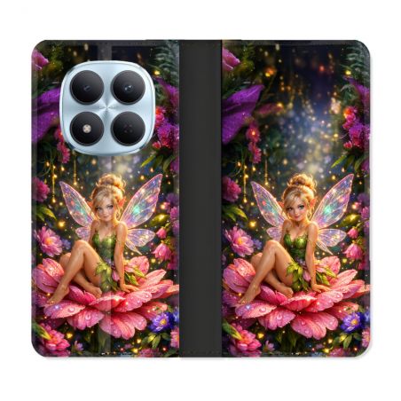 Housse Cuir Portefeuille Pour Xiaomi Redmi Note 15 Pro 5G Fantastique Fee Fleur