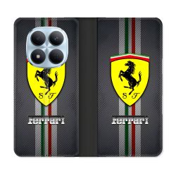 Housse Cuir Portefeuille Pour Xiaomi Redmi Note 15 Pro 5G Ferrari Carbone