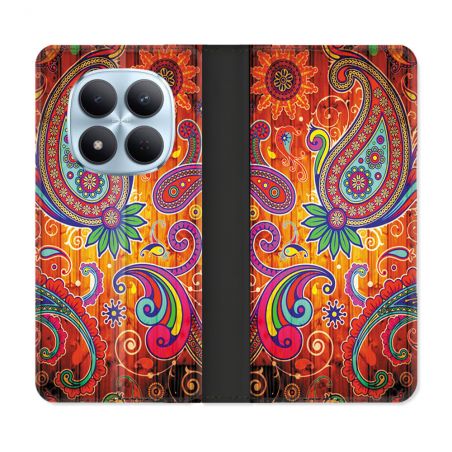 Housse Cuir Portefeuille Pour Xiaomi Redmi Note 15 Pro 5G Fleur Psychedelic