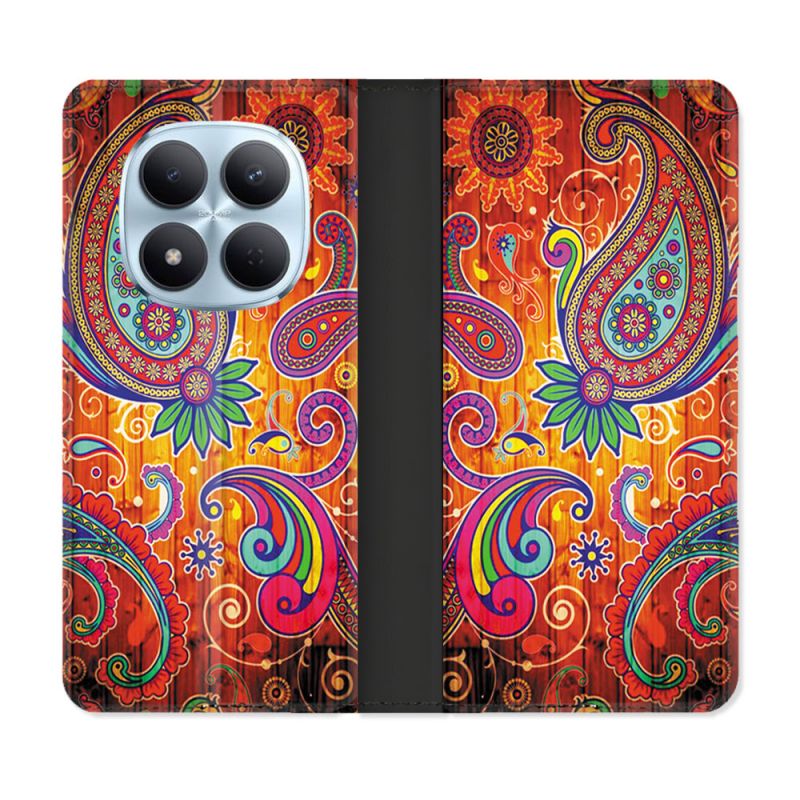 Housse Cuir Portefeuille Pour Xiaomi Redmi Note 15 Pro 5G Fleur Psychedelic