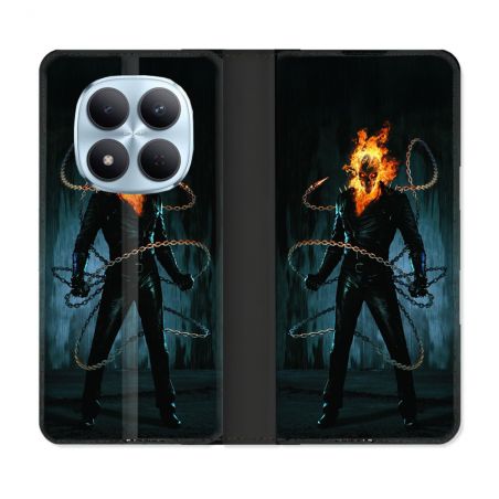 Housse Cuir Portefeuille Pour Xiaomi Redmi Note 15 Pro 5G Ghost Rider