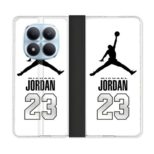 Housse Cuir Portefeuille Pour Xiaomi Redmi Note 15 Pro 5G Jordan 23 Blanc