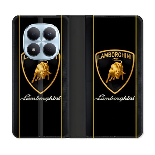 Housse Cuir Portefeuille Pour Xiaomi Redmi Note 15 Pro 5G Lamborghini Carbone