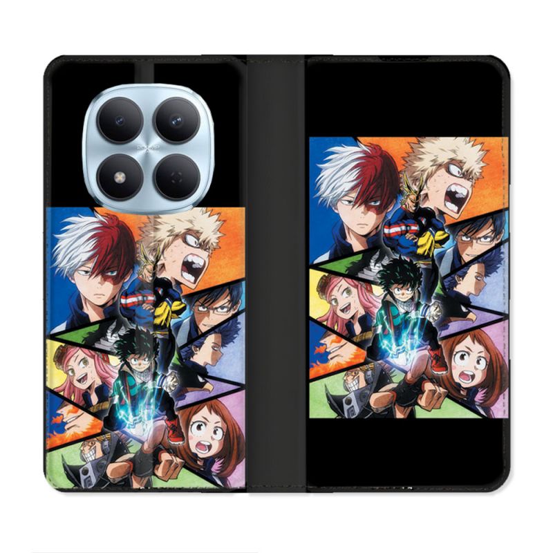 Housse Cuir Portefeuille Pour Xiaomi Redmi Note 15 Pro 5G Manga My Hero Academia Noir