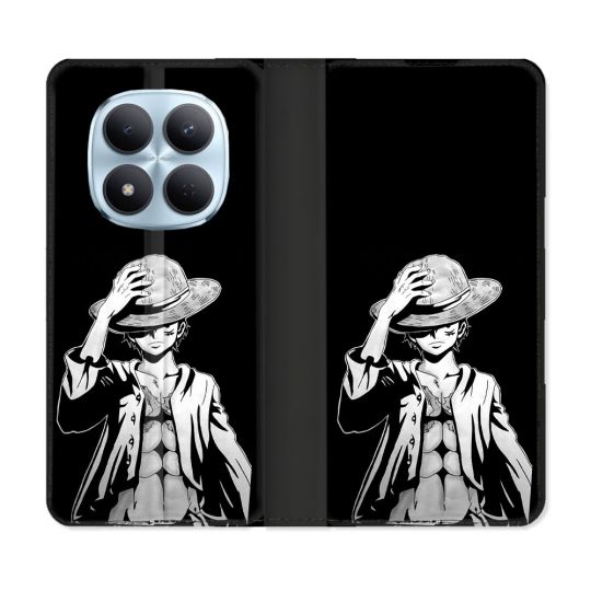 Housse Cuir Portefeuille Pour Xiaomi Redmi Note 15 Pro 5G Manga One Piece Luffy Noir