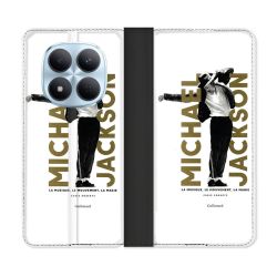 Housse Cuir Portefeuille Pour Xiaomi Redmi Note 15 Pro 5G Michael Jackson Blanc