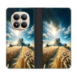 Housse Cuir Portefeuille Pour Xiaomi Redmi Note 15 Pro Plus 5G Agriculture Moissonneuse Blé