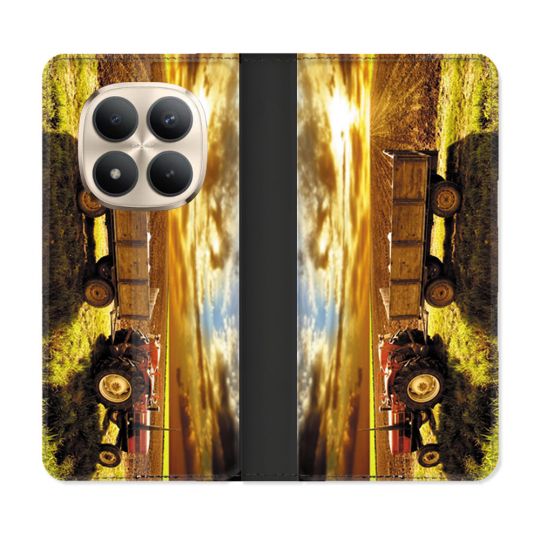 Housse Cuir Portefeuille Pour Xiaomi Redmi Note 15 Pro Plus 5G Agriculture Tracteur Color