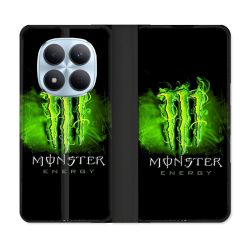 Housse Cuir Portefeuille Pour Xiaomi Redmi Note 15 Pro 5G Monster Energy Vert