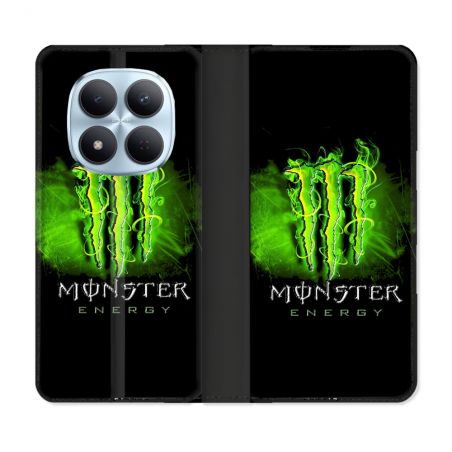 Housse Cuir Portefeuille Pour Xiaomi Redmi Note 15 Pro 5G Monster Energy Vert