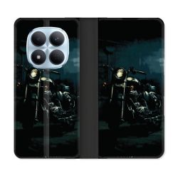 Housse Cuir Portefeuille Pour Xiaomi Redmi Note 15 Pro 5G Moto Harley Vintage