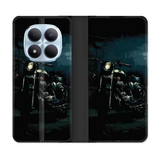 Housse Cuir Portefeuille Pour Xiaomi Redmi Note 15 Pro 5G Moto Harley Vintage