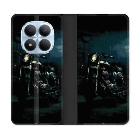 Housse Cuir Portefeuille Pour Xiaomi Redmi Note 15 Pro 5G Moto Harley Vintage