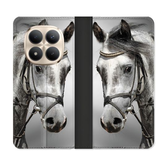 Housse Cuir Portefeuille Pour Xiaomi Redmi Note 15 Pro Plus 5G Animal Cheval Blanc