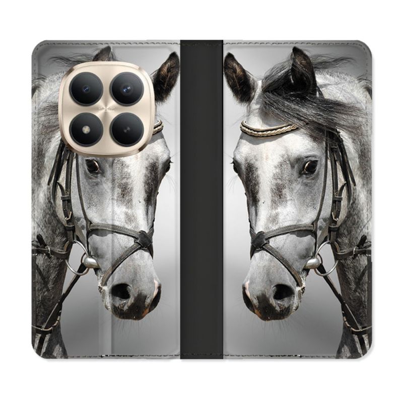 Housse Cuir Portefeuille Pour Xiaomi Redmi Note 15 Pro Plus 5G Animal Cheval Blanc