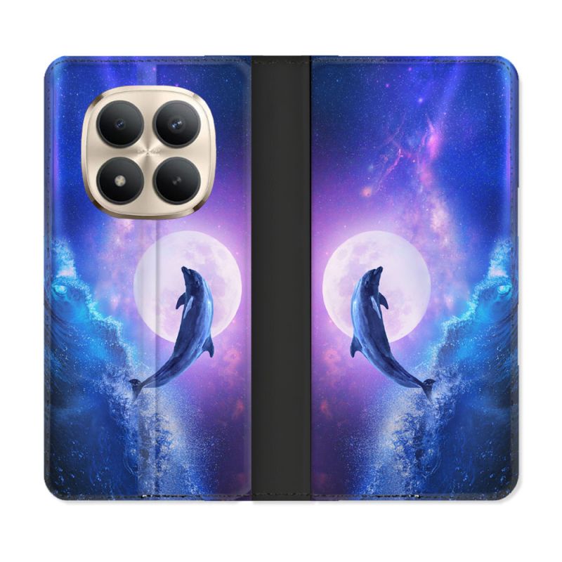 Housse Cuir Portefeuille Pour Xiaomi Redmi Note 15 Pro Plus 5G Animal Dauphin Vague