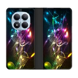 Housse Cuir Portefeuille Pour Xiaomi Redmi Note 15 Pro 5G Musique Partition Multicolore