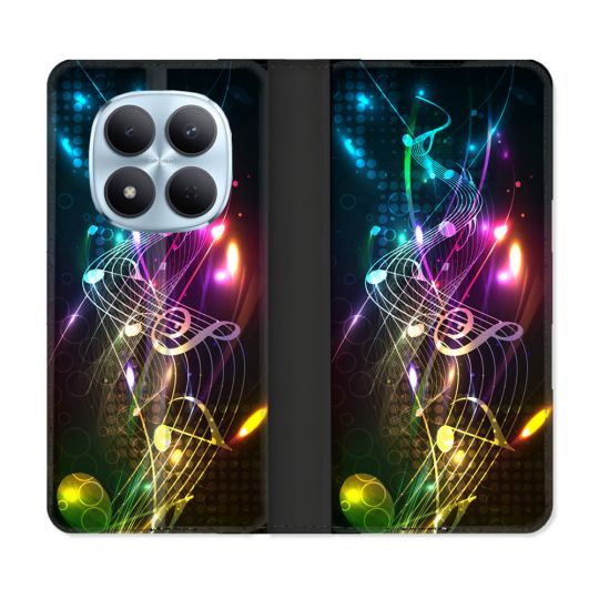 Housse Cuir Portefeuille Pour Xiaomi Redmi Note 15 Pro 5G Musique Partition Multicolore