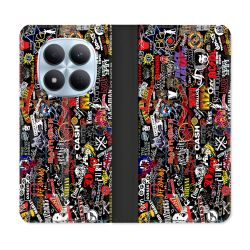 Housse Cuir Portefeuille Pour Xiaomi Redmi Note 15 Pro 5G Musique Rock Groupe