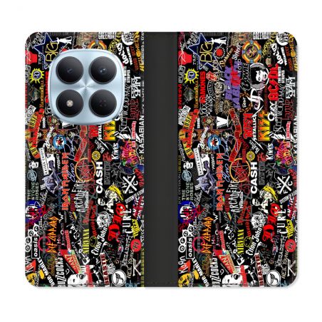 Housse Cuir Portefeuille Pour Xiaomi Redmi Note 15 Pro 5G Musique Rock Groupe