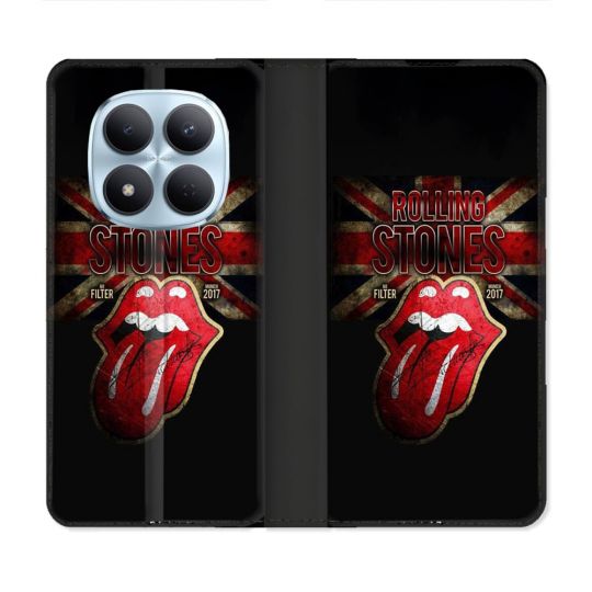 Housse Cuir Portefeuille Pour Xiaomi Redmi Note 15 Pro 5G Musique Rolling Stones