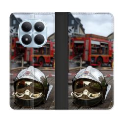 Housse Cuir Portefeuille Pour Xiaomi Redmi Note 15 Pro 5G Pompier Casque Camion